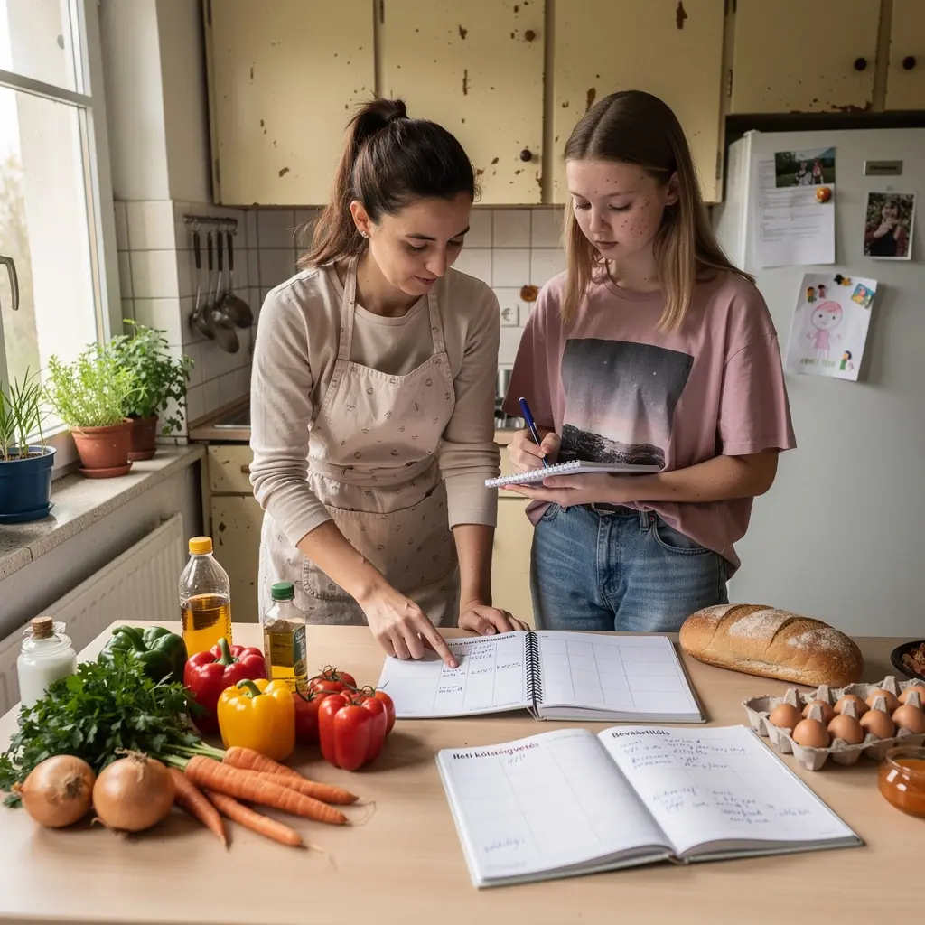 Boldog pár, akik együtt nézik át pénzügyeiket egy laptop segítségével